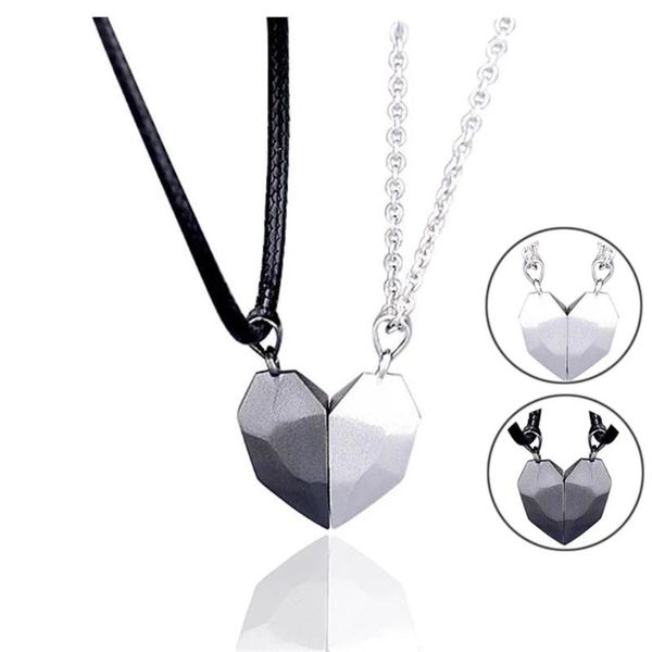2pcs/set magnetic couple necklace stainless steel lovers heart pendant laser 26 letters charm chains, Silver
2pcs/set magnetic couple necklace stainless steel lovers heart pendant laser 26 letters charm chains, Silver
