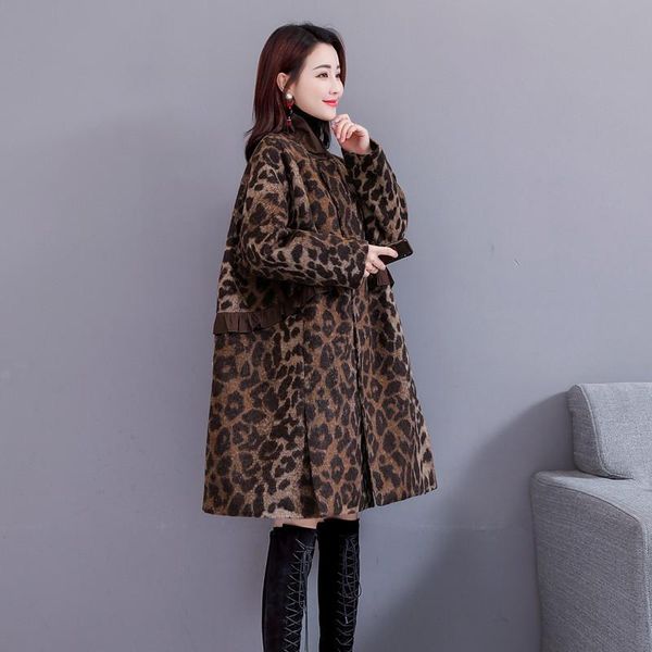 women's jackets fashion loose women woolen jacket long sleeve coat leopard print medium length female outerwear streetwear chic overcoa, Black;brown
women's jackets fashion loose women woolen jacket long sleeve coat leopard print medium length female outerwear streetwear chic overcoa, Black;brown