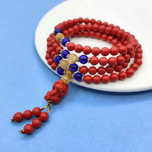 chinese-style products 6mm 108 cinnabar bracelet four circle elastic lotus for attracting financial fish to ward off evil spirits
chinese-style products 6mm 108 cinnabar bracelet four circle elastic lotus for attracting financial fish to ward off evil spirits