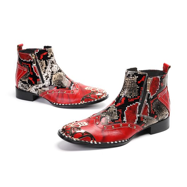 handmade men shoes square toe red genuine leather boots men zip short knight, party and wedding botas hombre, Black
handmade men shoes square toe red genuine leather boots men zip short knight, party and wedding botas hombre, Black