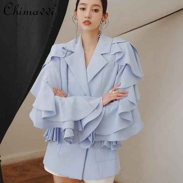 women's jackets elegant fashion women pleated ruffled long sleeve rhinestone buckle suit jacket waist slimming blue coat, Black;brown
women's jackets elegant fashion women pleated ruffled long sleeve rhinestone buckle suit jacket waist slimming blue coat, Black;brown