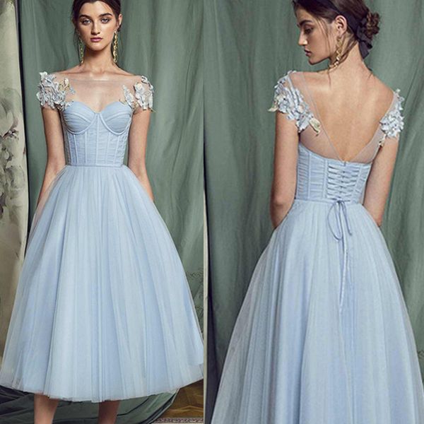 elegant tea length cocktail evening dress short 2022 a line cap sleeve formal party dress prom gowns robe de soiree corset lace appliques, Black
elegant tea length cocktail evening dress short 2022 a line cap sleeve formal party dress prom gowns robe de soiree corset lace appliques, Black