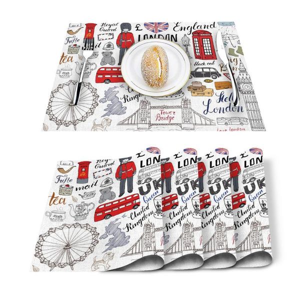 mats & pads 4/6pcs placemats british london culture cartoon doodle dining table runner place mat in kitchen accessories bar
mats & pads 4/6pcs placemats british london culture cartoon doodle dining table runner place mat in kitchen accessories bar