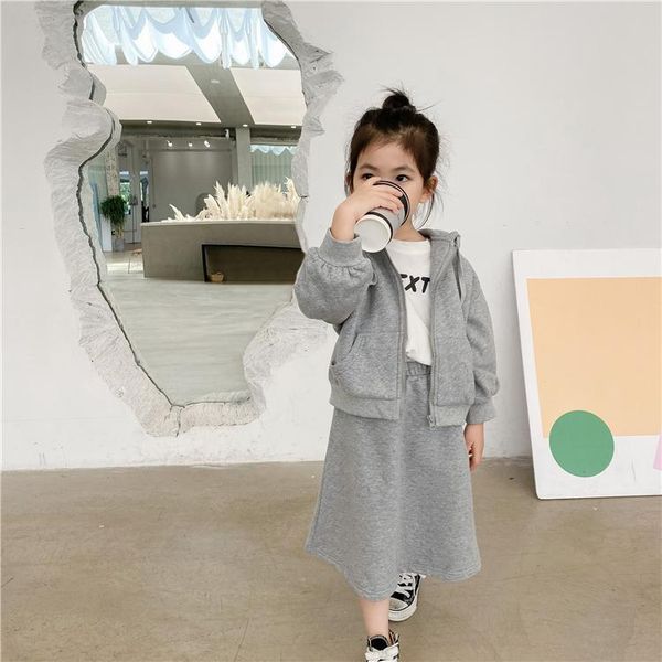 kids clothes girls solid sweatshirt + dress girl spring autumn casual style children's sports suit clothing sets, White
kids clothes girls solid sweatshirt + dress girl spring autumn casual style children's sports suit clothing sets, White