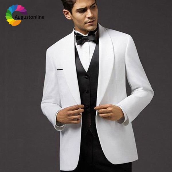 men's suits & blazers white groom tuxedo shawl men wedding suit 3 piece slim fit man blazer jacket black pants vest prom tern, White;black
men's suits & blazers white groom tuxedo shawl men wedding suit 3 piece slim fit man blazer jacket black pants vest prom tern, White;black