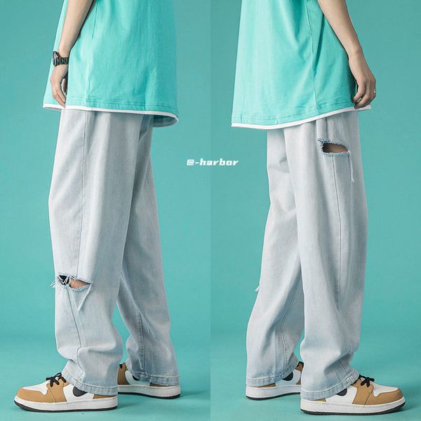 summer ripped wide-leg jeans mens fashion blue hole baggy jeans men streetwear loose hip-hop straight denim trousers mens s-2xl
summer ripped wide-leg jeans mens fashion blue hole baggy jeans men streetwear loose hip-hop straight denim trousers mens s-2xl