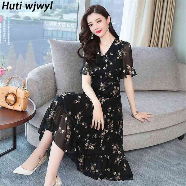 korean vintage 5xl plus size boho beach maxi dress summer black floral chiffon sundress elegant women bodycon party vestido 210528, Black;gray
korean vintage 5xl plus size boho beach maxi dress summer black floral chiffon sundress elegant women bodycon party vestido 210528, Black;gray