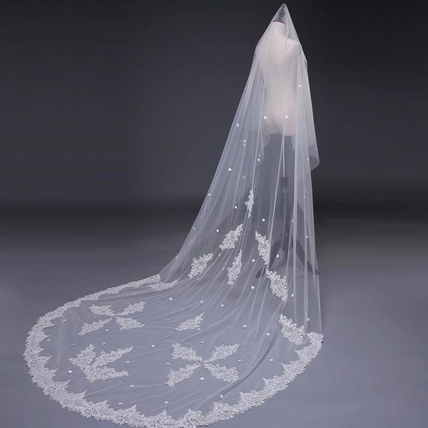 bridal veils elegance lace edge wedding veil ivory cathedral one layer hair accessories handmade, Black 
bridal veils elegance lace edge wedding veil ivory cathedral one layer hair accessories handmade, Black