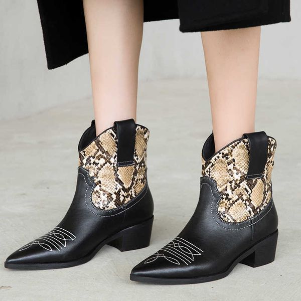 wetkiss western mid-calf boots women cuban heels cowboy boots pointed toe shoes female snake skin leather shoes ladies winter 210630, Black
wetkiss western mid-calf boots women cuban heels cowboy boots pointed toe shoes female snake skin leather shoes ladies winter 210630, Black
