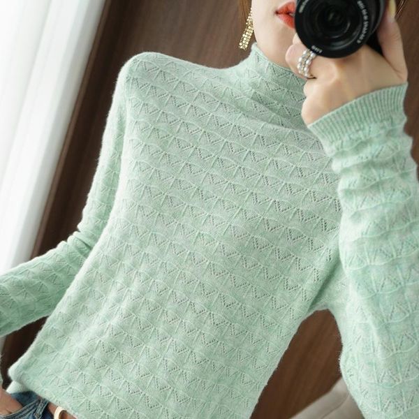 women's sweaters 100%pure wool pullover women half high collar large size sweater hollow knit shirt autumn fashion cashmere 2021, White;black
women's sweaters 100%pure wool pullover women half high collar large size sweater hollow knit shirt autumn fashion cashmere 2021, White;black