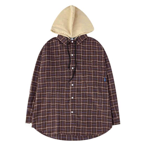 men's casual shirts ins autumn thin hooded plaid shirt male bf hip hop loose long sleeve coat fake collar drop 60cs bzvb, White;black
men's casual shirts ins autumn thin hooded plaid shirt male bf hip hop loose long sleeve coat fake collar drop 60cs bzvb, White;black