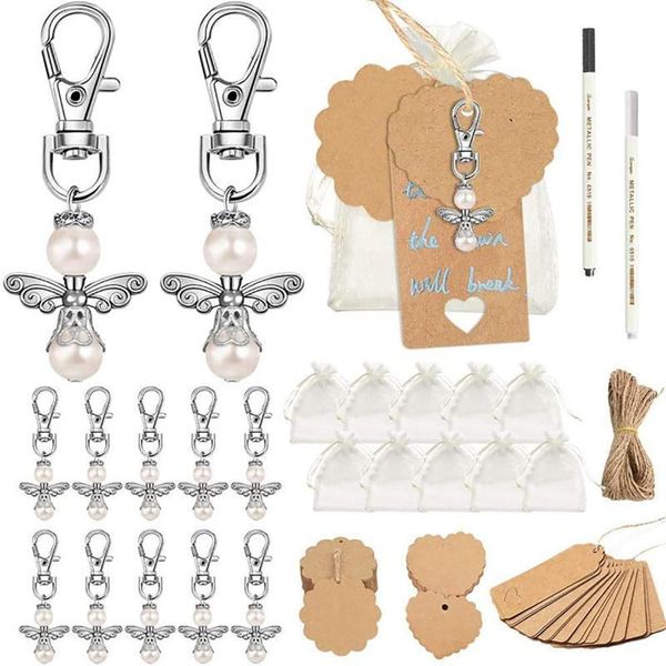 party favor 48pcs/set angel wing key holder creative keychains set wedding mesh storage pouch rings pendant gift ornaments
party favor 48pcs/set angel wing key holder creative keychains set wedding mesh storage pouch rings pendant gift ornaments