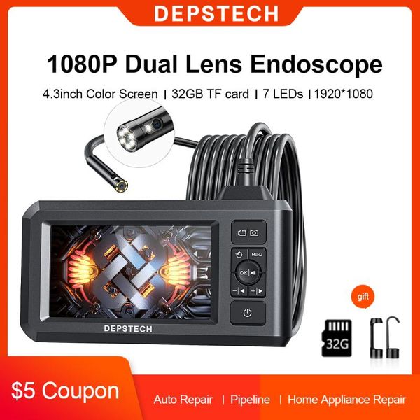 cameras 1080p dual-lens with 4.3" lcd screen/7 led lights/16.5ft semi-rigid cable/ 32gb snake video inspection
cameras 1080p dual-lens with 4.3" lcd screen/7 led lights/16.5ft semi-rigid cable/ 32gb snake video inspection