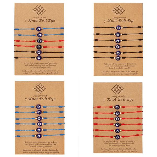 charm bracelets 6pcs/set hand braided lucky red rope women blue 7 knots round beads bracelet fashion friendship jewelry, Golden;silver
charm bracelets 6pcs/set hand braided lucky red rope women blue 7 knots round beads bracelet fashion friendship jewelry, Golden;silver