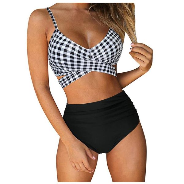 plaid bikini 2021 women crisscross high waisted string floral printed 2 piece bathing suit bandeau swimsuit bañadores mujer women's swi, White;black
plaid bikini 2021 women crisscross high waisted string floral printed 2 piece bathing suit bandeau swimsuit bañadores mujer women's swi, White;black
