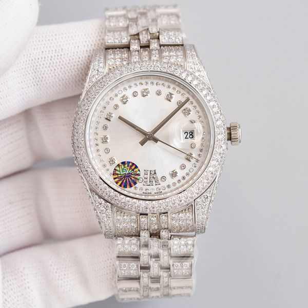 full diamond mens watch automatic mechanical ladies watches 41mm diamonds bezel waterproof sapphire wristwatches diamondstudded steel bracel, Slivery;brown
full diamond mens watch automatic mechanical ladies watches 41mm diamonds bezel waterproof sapphire wristwatches diamondstudded steel bracel, Slivery;brown