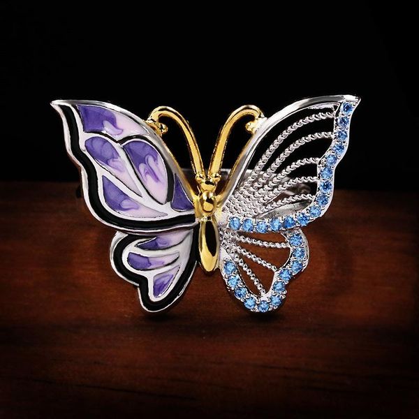 wedding rings luxury band for women enamel cute elegant butterfly blue zircon party jewelry gift, Slivery;golden
wedding rings luxury band for women enamel cute elegant butterfly blue zircon party jewelry gift, Slivery;golden