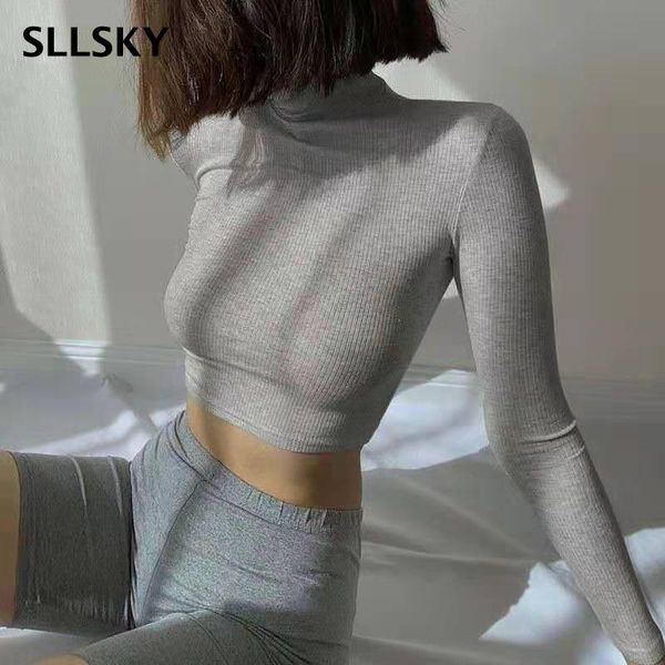 women's t-shirt sllsky fashion fine casual thread solid color pullover bottoming spring and summer all-match slim short, White
women's t-shirt sllsky fashion fine casual thread solid color pullover bottoming spring and summer all-match slim short, White