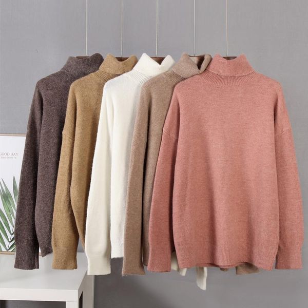 women's sweaters 2021 cashmere elegant turtle neck women sweater soft knitted basic pullovers o loose warm female knitwear jumper, White;black
women's sweaters 2021 cashmere elegant turtle neck women sweater soft knitted basic pullovers o loose warm female knitwear jumper, White;black