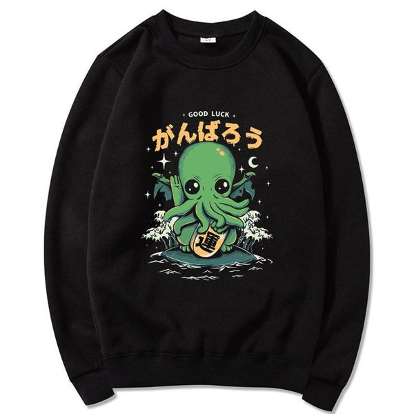 men's hoodies & sweatshirts clothes couple good luck cthulhu cuttlefish printed o-neck wear oversize comfortable unsiex st, Black
men's hoodies & sweatshirts clothes couple good luck cthulhu cuttlefish printed o-neck wear oversize comfortable unsiex st, Black