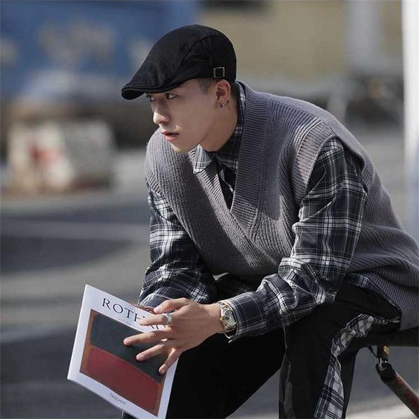 men's vests 2021 spring and autumn korean version loose versatile knitted vest harajuku retro ins waistcoat, Black;white
men's vests 2021 spring and autumn korean version loose versatile knitted vest harajuku retro ins waistcoat, Black;white