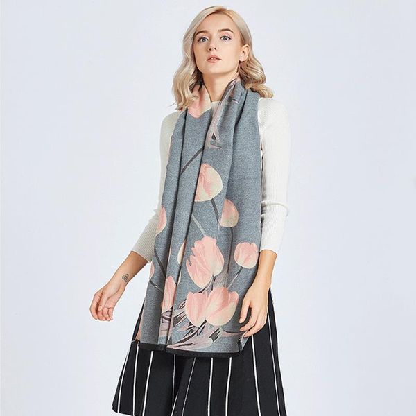 scarves women 190*70cm female tulip shawl 2021 autumn winter cashmere fashion warm thick double sided scarf, Blue;gray
scarves women 190*70cm female tulip shawl 2021 autumn winter cashmere fashion warm thick double sided scarf, Blue;gray