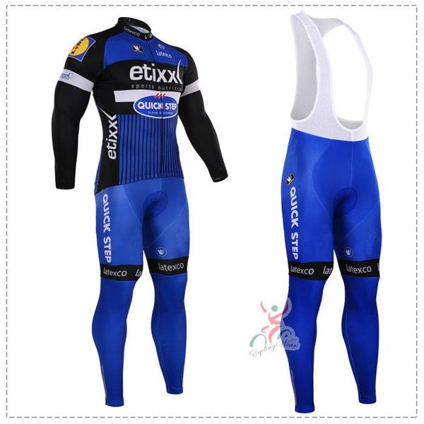 quick step men cycling jersey set long sleeve bicycle riding clothes bib pants gel pad outdoor apparel racing sets, Black;blue
quick step men cycling jersey set long sleeve bicycle riding clothes bib pants gel pad outdoor apparel racing sets, Black;blue