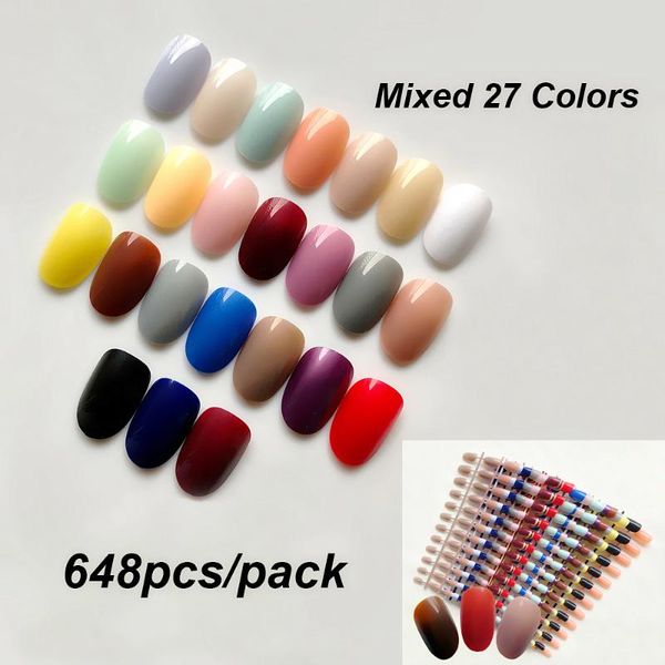 648pcs/pack mixed candy 27 colors full short round nail tips soft oval head fake nails acrylic false art salon, Red;gold
648pcs/pack mixed candy 27 colors full short round nail tips soft oval head fake nails acrylic false art salon, Red;gold