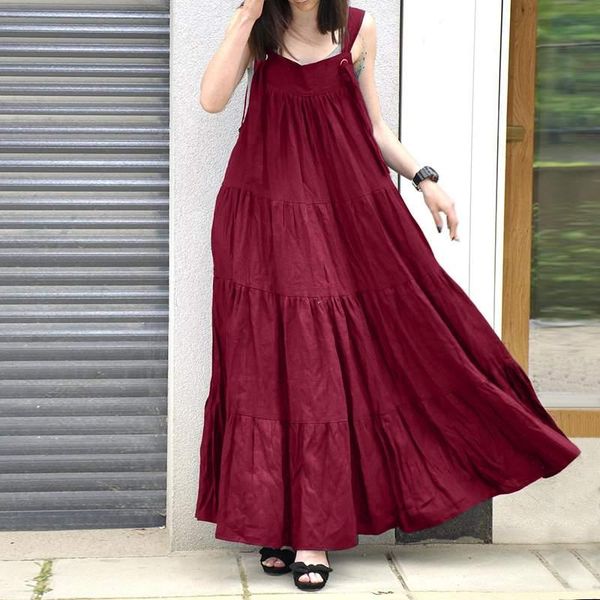 casual dresses summer women bohemian sleeveless ruffles sundress loose overalls dress beach maxi long vestido sarafans robe femme, Black;gray
casual dresses summer women bohemian sleeveless ruffles sundress loose overalls dress beach maxi long vestido sarafans robe femme, Black;gray