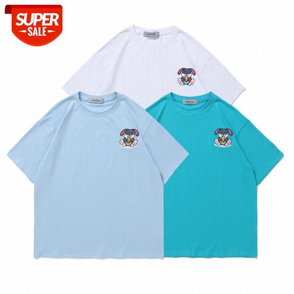sakahara company men's t-shirt short sleeve flow embroidery little white rabbit shirt #bv39, White;black
sakahara company men's t-shirt short sleeve flow embroidery little white rabbit shirt #bv39, White;black