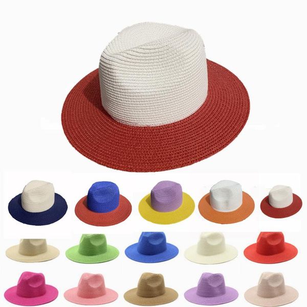 wide brim hats simple patchwork panama hat summer sun for women man beach straw men uv protection cap chapeau femme 2021, Blue;gray
wide brim hats simple patchwork panama hat summer sun for women man beach straw men uv protection cap chapeau femme 2021, Blue;gray