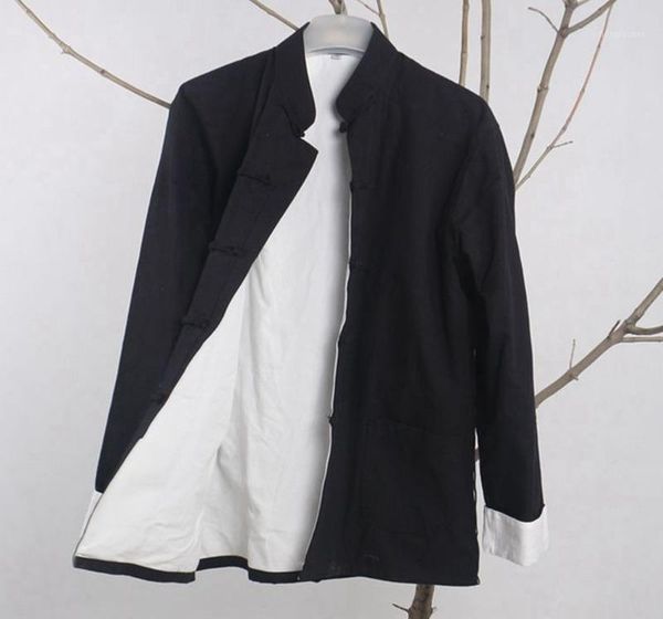 men's jackets cotton solid casual reversible shirts autumn winter two side men long sleeve wu shu jacket coat, Black;brown
men's jackets cotton solid casual reversible shirts autumn winter two side men long sleeve wu shu jacket coat, Black;brown