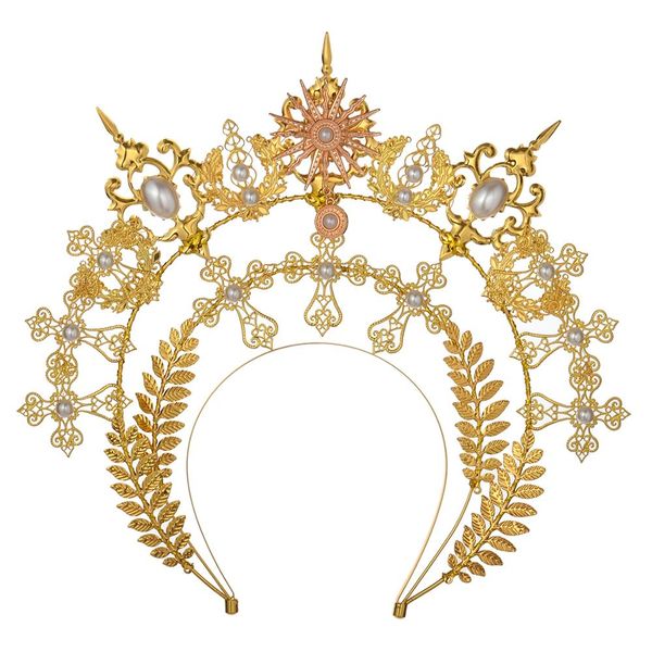 gold halo goddess headpiece vintage lolita headdress headband hair accessory, Golden;white
gold halo goddess headpiece vintage lolita headdress headband hair accessory, Golden;white