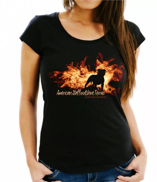 ladies t-shirt american staffordshire fire and flame by siviwonder dog motif, White;black
ladies t-shirt american staffordshire fire and flame by siviwonder dog motif, White;black