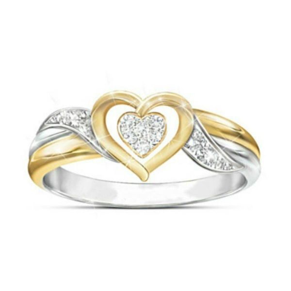 wedding rings fashion jewelry exquisite unique heart two tone gold zircon ring love gift ladies proposal romantic for bride women, Slivery;golden
wedding rings fashion jewelry exquisite unique heart two tone gold zircon ring love gift ladies proposal romantic for bride women, Slivery;golden
