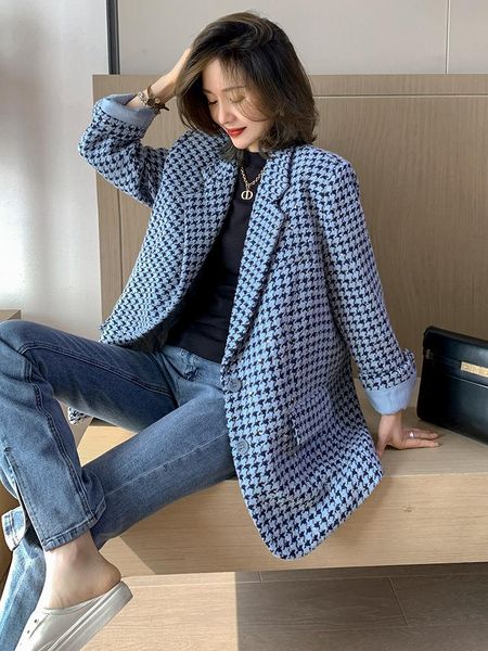 women's suits & blazers houndstooth suit jacket women spring and autumn 2021 european trendy fashion sequined blue woolen, White;black
women's suits & blazers houndstooth suit jacket women spring and autumn 2021 european trendy fashion sequined blue woolen, White;black