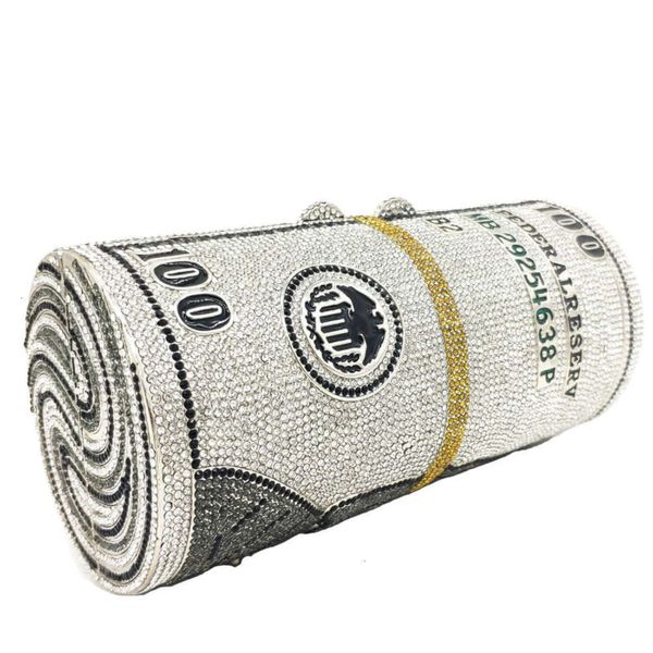 new design woman luxury roll diamond money purse money bag clutch 100 dollar handbag ladies evening rhinestone party purse
new design woman luxury roll diamond money purse money bag clutch 100 dollar handbag ladies evening rhinestone party purse