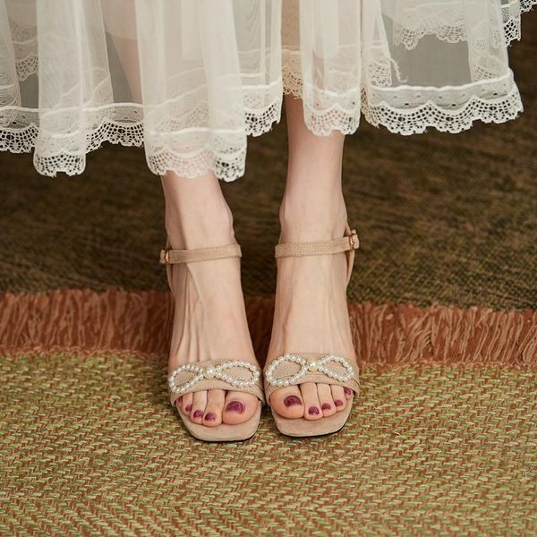 handmade womens sandals 2021 female shoes woman suede flock open toe pearls bow knot ankle wrap nude ladies party size 43, Black
handmade womens sandals 2021 female shoes woman suede flock open toe pearls bow knot ankle wrap nude ladies party size 43, Black