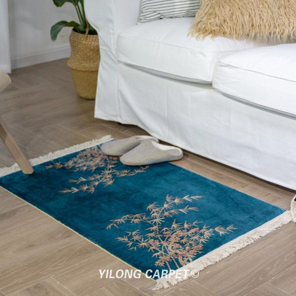 2'x3' blue classic orient hand knotted carpets bamboo handmade silk rugs (tj2021009a)
2'x3' blue classic orient hand knotted carpets bamboo handmade silk rugs (tj2021009a)