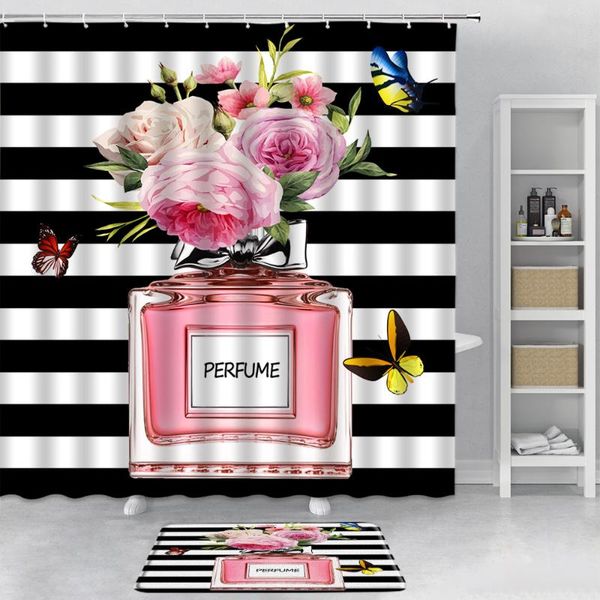 shower curtains 2pcs fashion girl curtain pink perfume bottle butterfly flowers romantic lady decor fabric bathroom set non-slip bath mat
shower curtains 2pcs fashion girl curtain pink perfume bottle butterfly flowers romantic lady decor fabric bathroom set non-slip bath mat