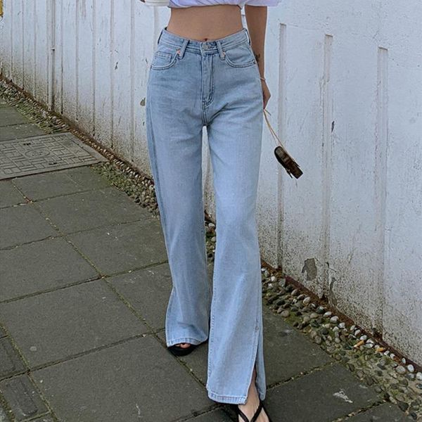 women's jeans y2k 2021 women spring high waist casual trousers straight denim streetwear wild split wide leg long pants, Blue
women's jeans y2k 2021 women spring high waist casual trousers straight denim streetwear wild split wide leg long pants, Blue
