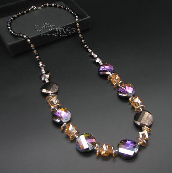 chains korean long necklace ab color crystal versatile fashion women's atmosphere elegant sweater chain, Silver
chains korean long necklace ab color crystal versatile fashion women's atmosphere elegant sweater chain, Silver