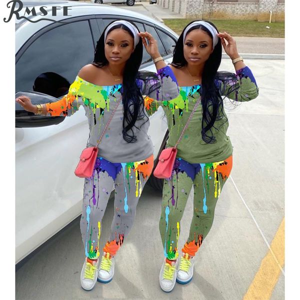 women's tracksuits rmsfe 2021 women ink print autunm set off shoulder elastic waist 2 piece full sleeve pant sets, Gray
women's tracksuits rmsfe 2021 women ink print autunm set off shoulder elastic waist 2 piece full sleeve pant sets, Gray