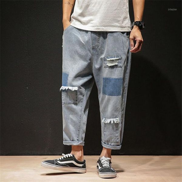 korean style men ripped jeans 2021 light blue washed loose drawstring fashion outdoor trendy pocket denim trousers men's
korean style men ripped jeans 2021 light blue washed loose drawstring fashion outdoor trendy pocket denim trousers men's