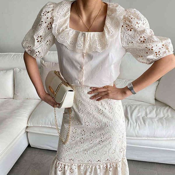 korea chic puff sleeve blouse loose casual high waist bag hip fishtail skirt female summer 2-piece set 099 210510, White
korea chic puff sleeve blouse loose casual high waist bag hip fishtail skirt female summer 2-piece set 099 210510, White