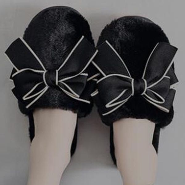 slippers cotton female winter warm soft-bottom plush slipper couple shoes bow ladies cute indoor non-slip home s959, Black
slippers cotton female winter warm soft-bottom plush slipper couple shoes bow ladies cute indoor non-slip home s959, Black