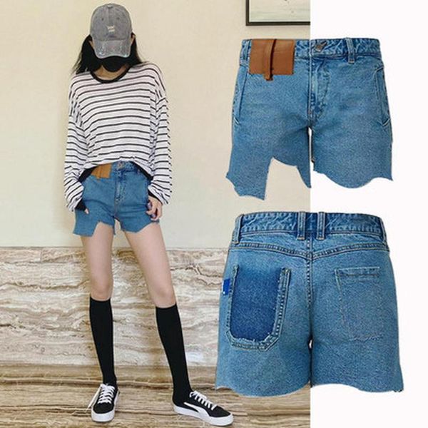 men's shorts damage adererror jeans irregular cut high-waisted denim ader error men jean for women summer, White;black