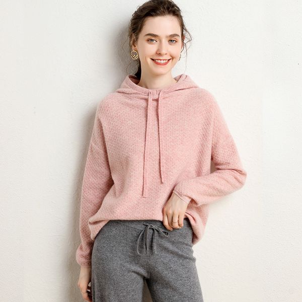 women's two piece pants autumn and winter fashion cashmere hooded sweater women's jacket pure lion, White 
women's two piece pants autumn and winter fashion cashmere hooded sweater women's jacket pure lion, White