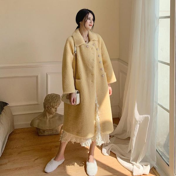 women's fur & faux sheep 200% shearing jacket women real coat female long winter clothes korean vintage wool coats hiver 0442, Black
women's fur & faux sheep 200% shearing jacket women real coat female long winter clothes korean vintage wool coats hiver 0442, Black