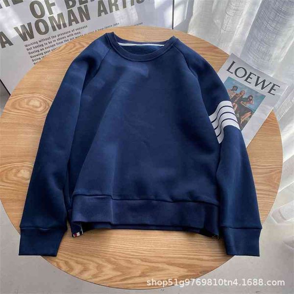 autumn and winter new tb round neck pullover waffle sweater loose four bar casual top, Black
autumn and winter new tb round neck pullover waffle sweater loose four bar casual top, Black